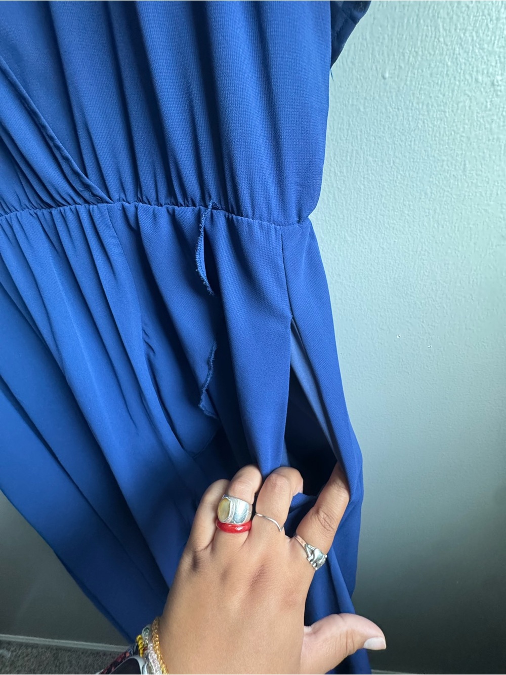 BloomChic Blue Ruffle High-Low Dress - Picture 7 of 10